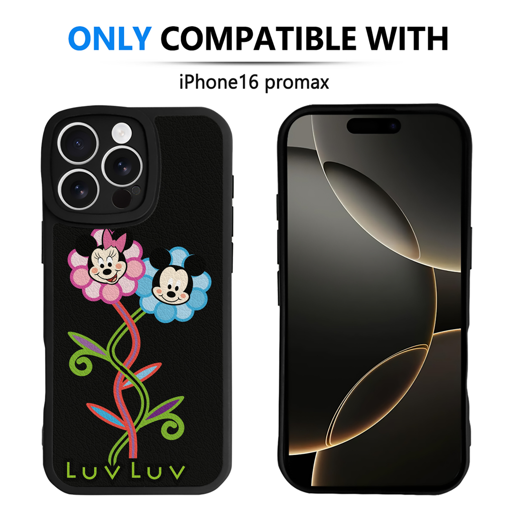 （画像用） ミッキーマウス Mickey Mouse 【iPhone 16シリーズ対応】シリコンスマホケース（レザー調） 材質：シリコン